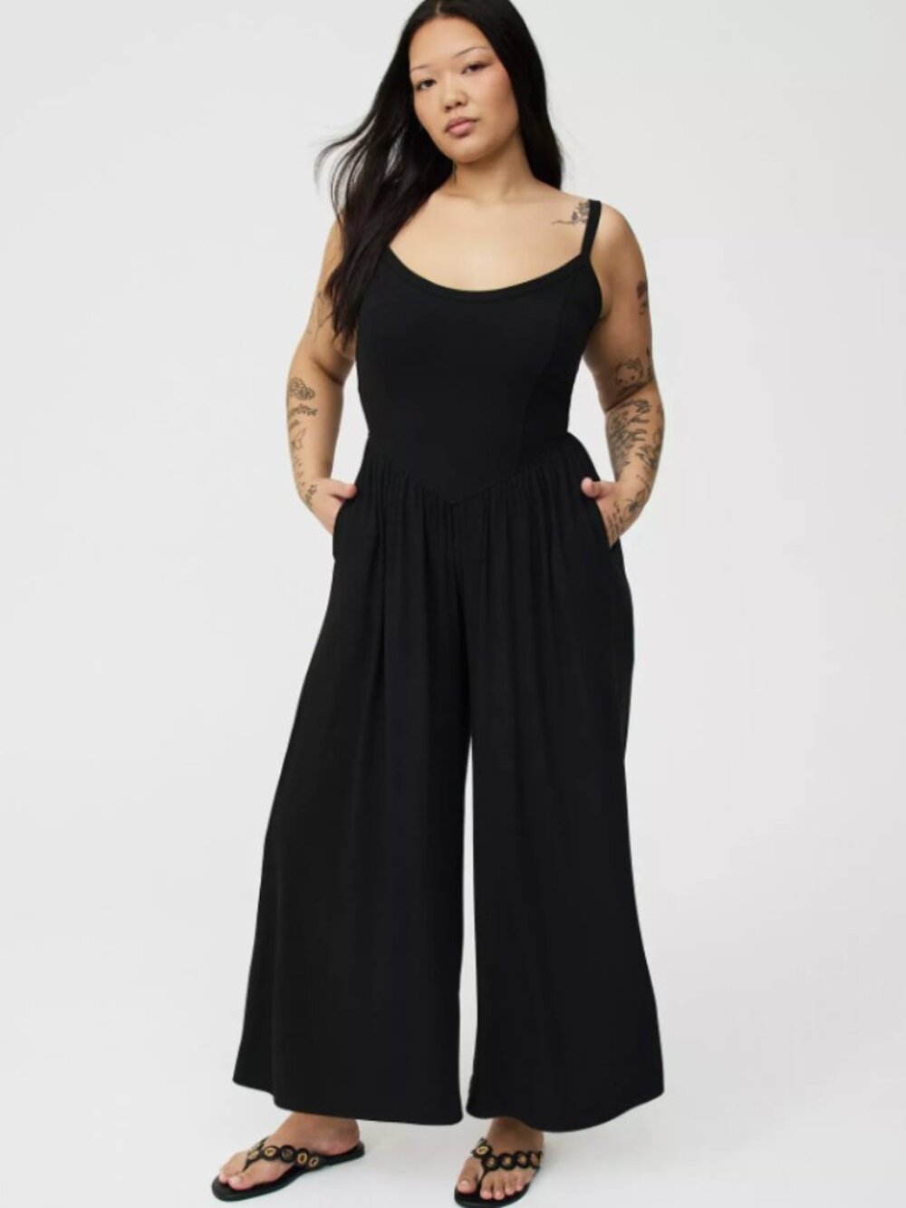 Torrid Size 1X Black Jumpsuit Super Soft Ribbed